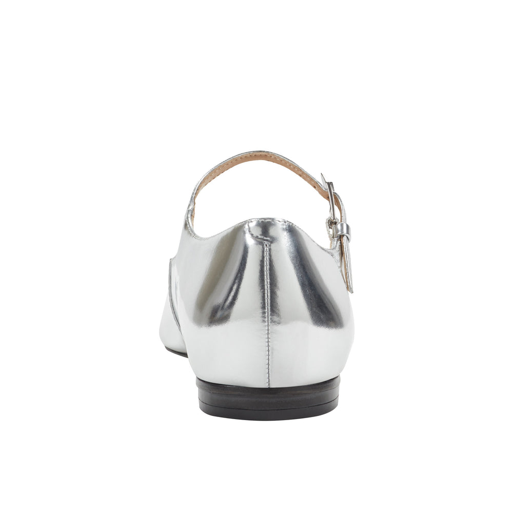 Trella Mary Jane Flat - Silver Metallic