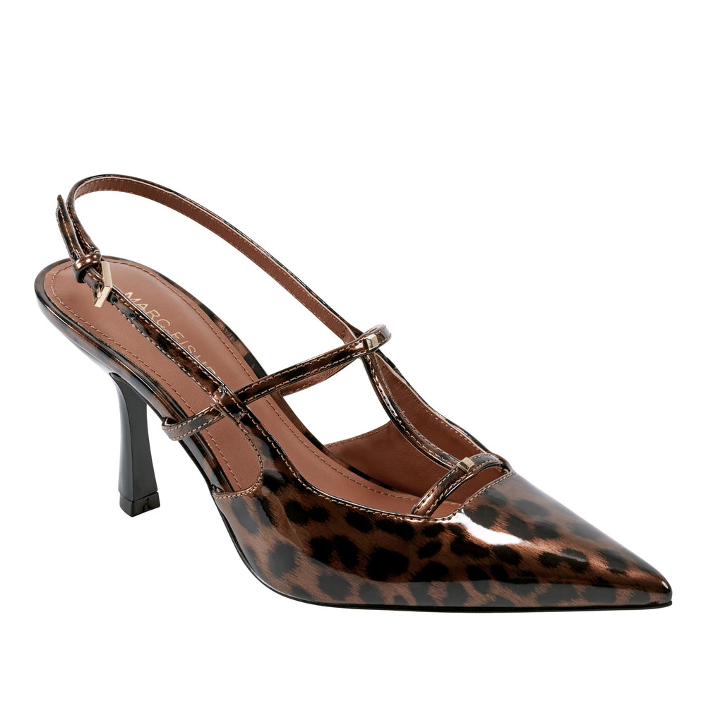 Remmi Strappy Slingback Pump - Patent Leopard