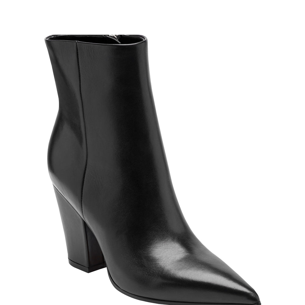 Elynna Block Heel Bootie - Black Leather
