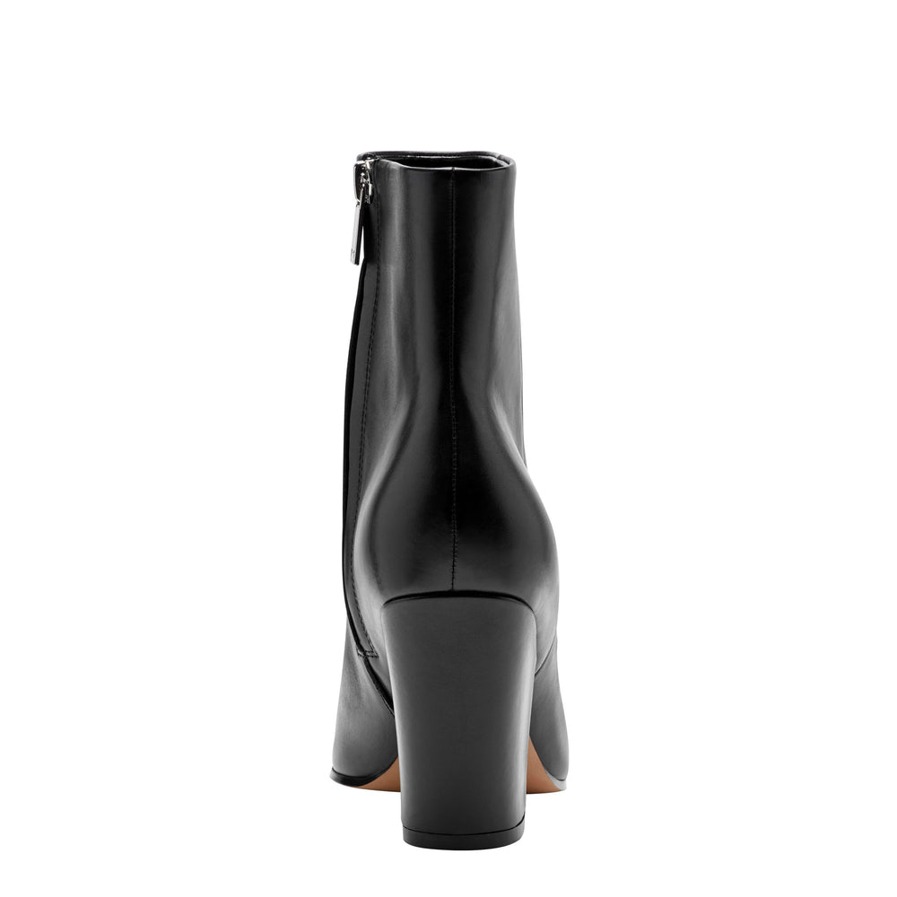Elynna Block Heel Bootie - Black Leather