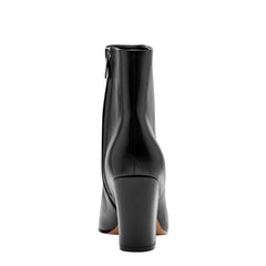 Elynna Block Heel Bootie - Black Leather
