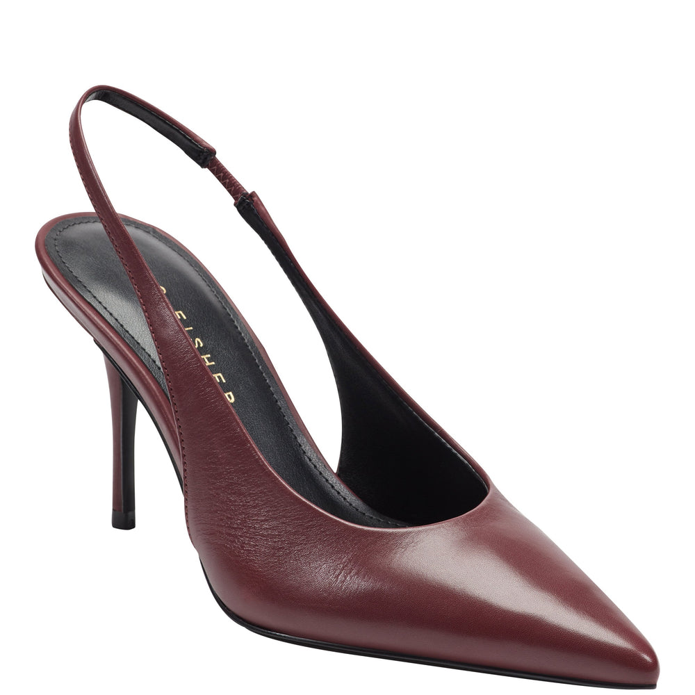 Leynne Slingback Pump - Dark Red Leather