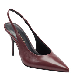 Leynne Slingback Pump - Dark Red Leather