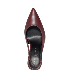 Leynne Slingback Pump - Dark Red Leather