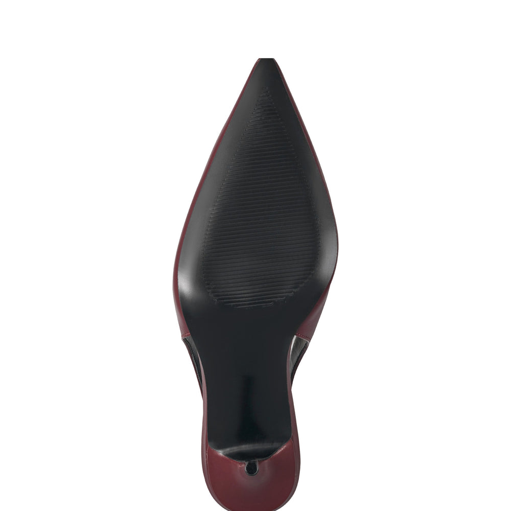 Leynne Slingback Pump - Dark Red Leather