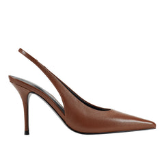 Leynne Slingback Pump - Brown Leather