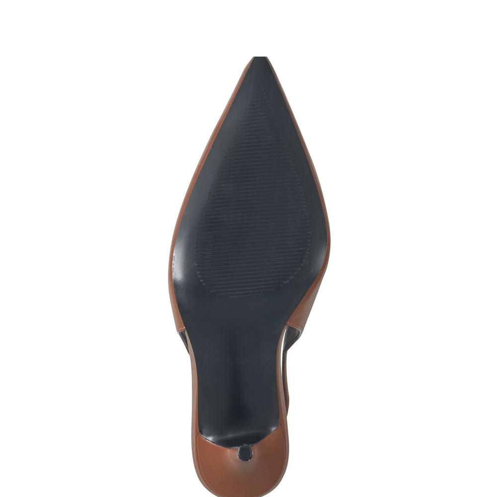 Leynne Slingback Pump - Brown Leather