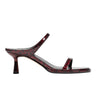 Alonde Heeled Slide Sandal - Dark Red Patent Leather
