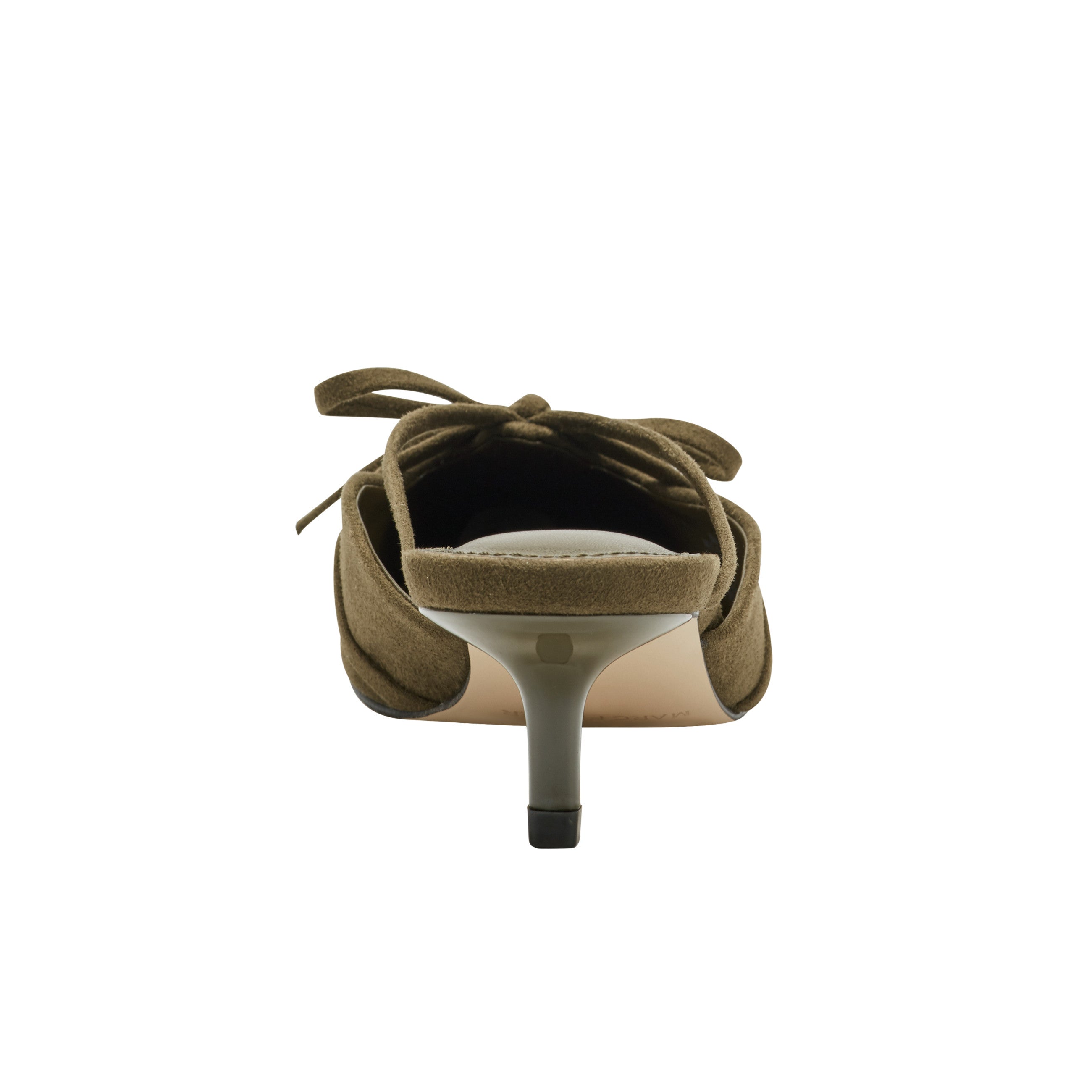 Florin Kitten Heel Mule - Olive Green