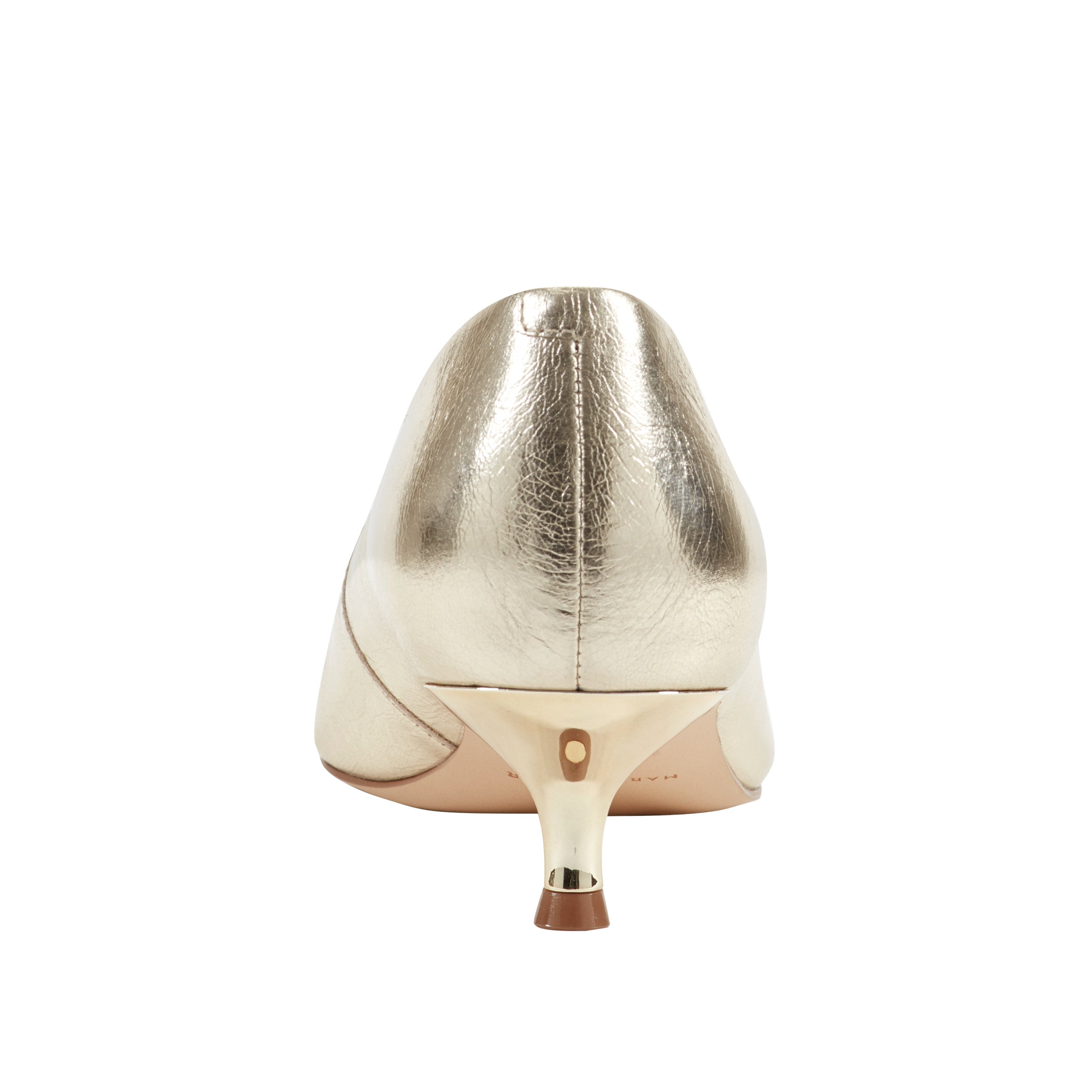 Cecile Kitten Heel Pump - Gold Leather