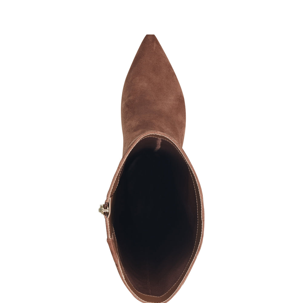 Lucinda Kitten Heel Boot - Tan Suede