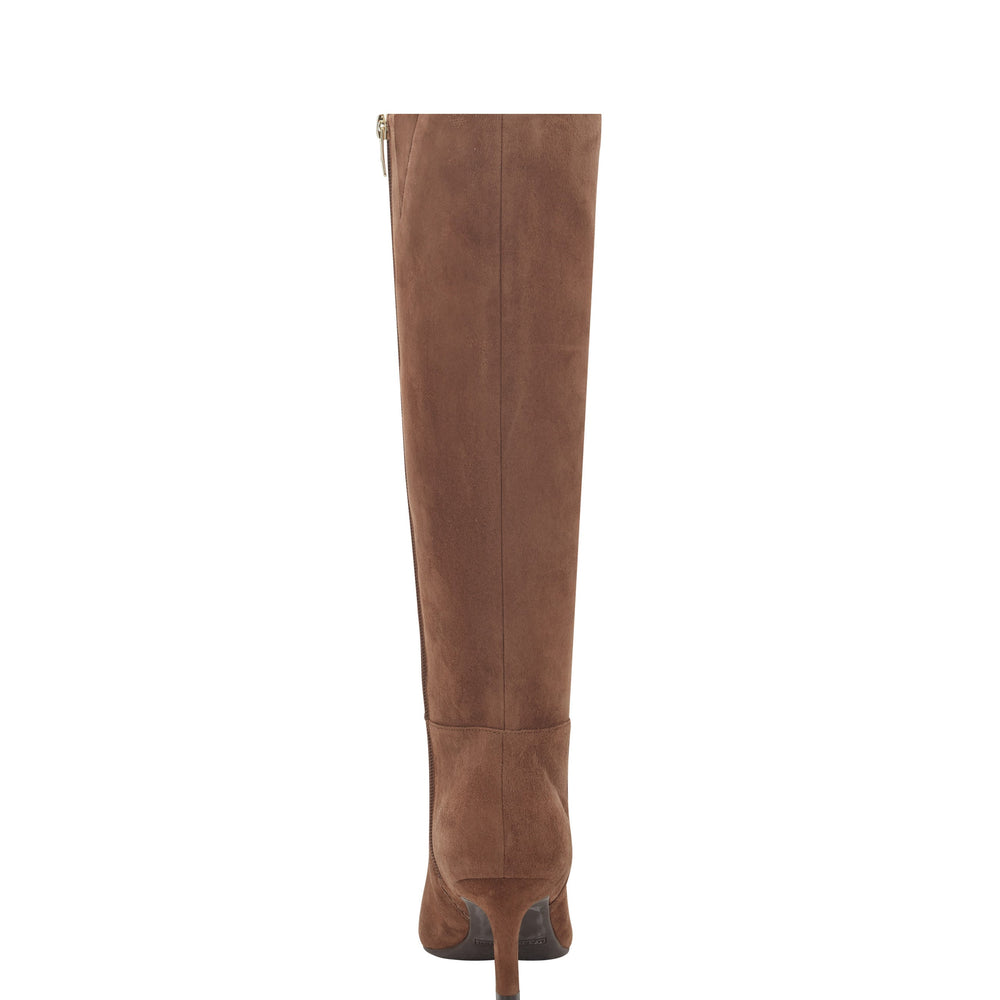 Lucinda Kitten Heel Boot - Tan Suede