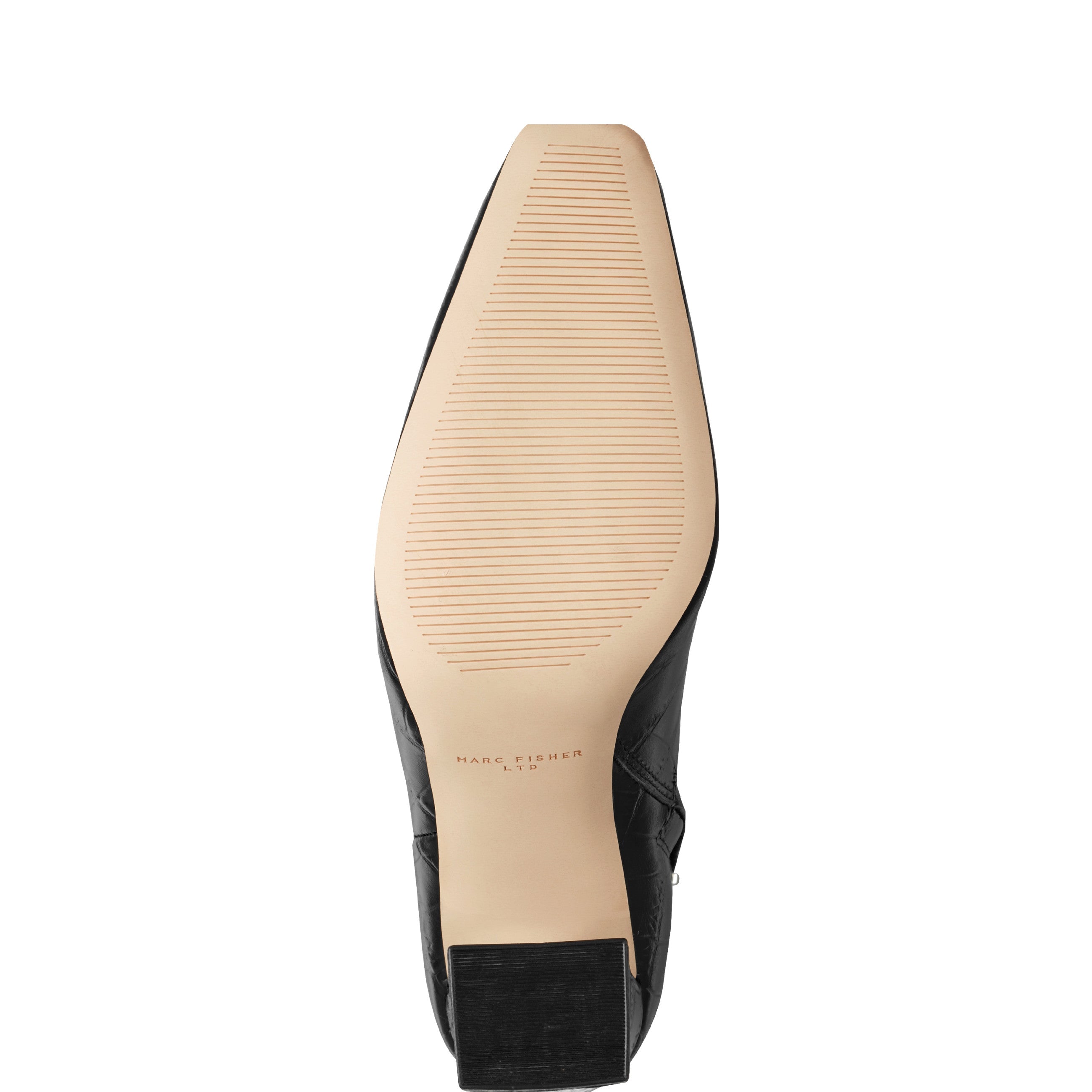Novella Block Heel Ankle Bootie - Embossed Black Croco Leather
