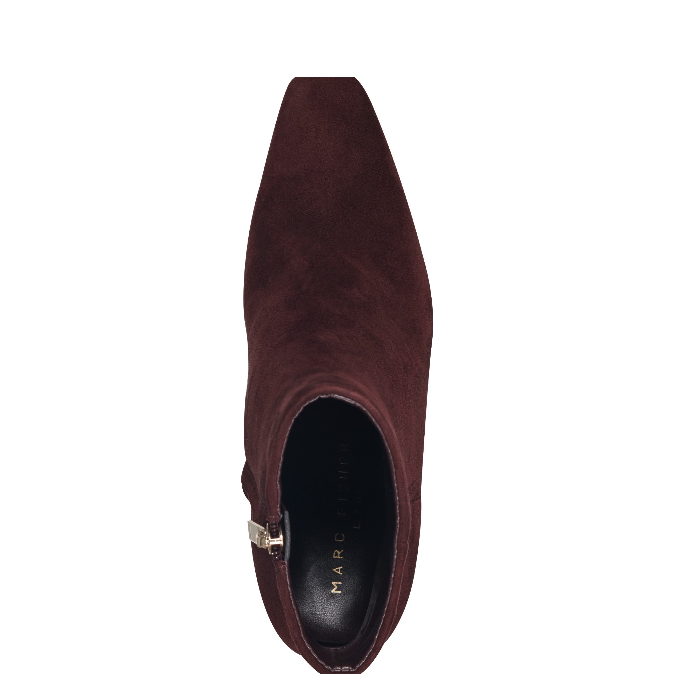 Novella Block Heel Ankle Bootie - Dark Red Suede
