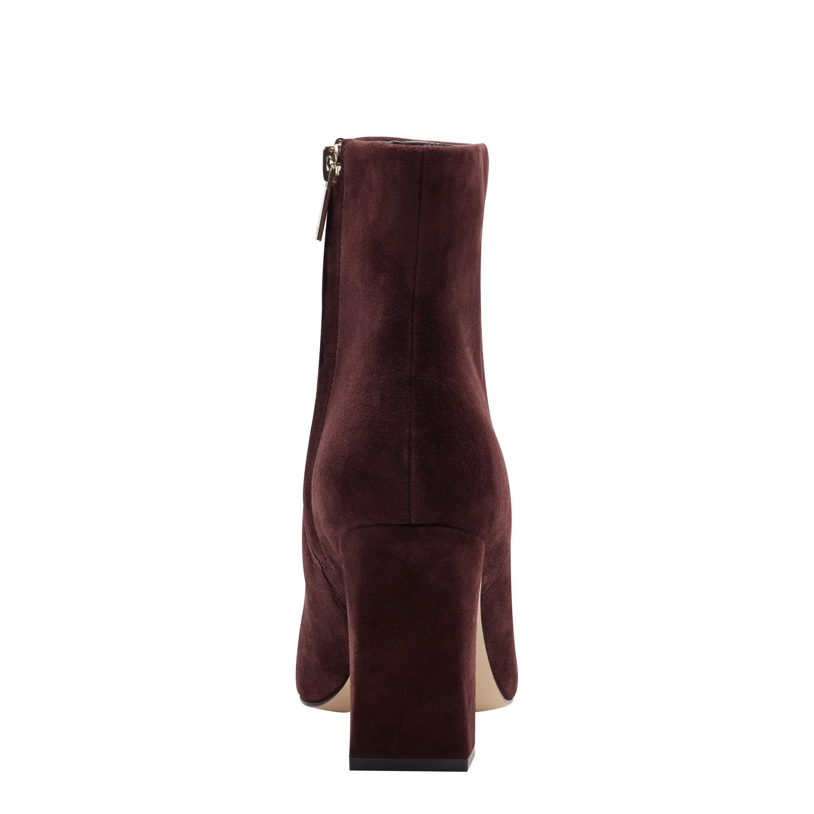 Novella Block Heel Ankle Bootie - Dark Red Suede