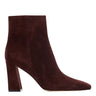 Novella Block Heel Ankle Bootie - Dark Red Suede