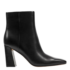 Novella Block Heel Ankle Bootie - Black Leather