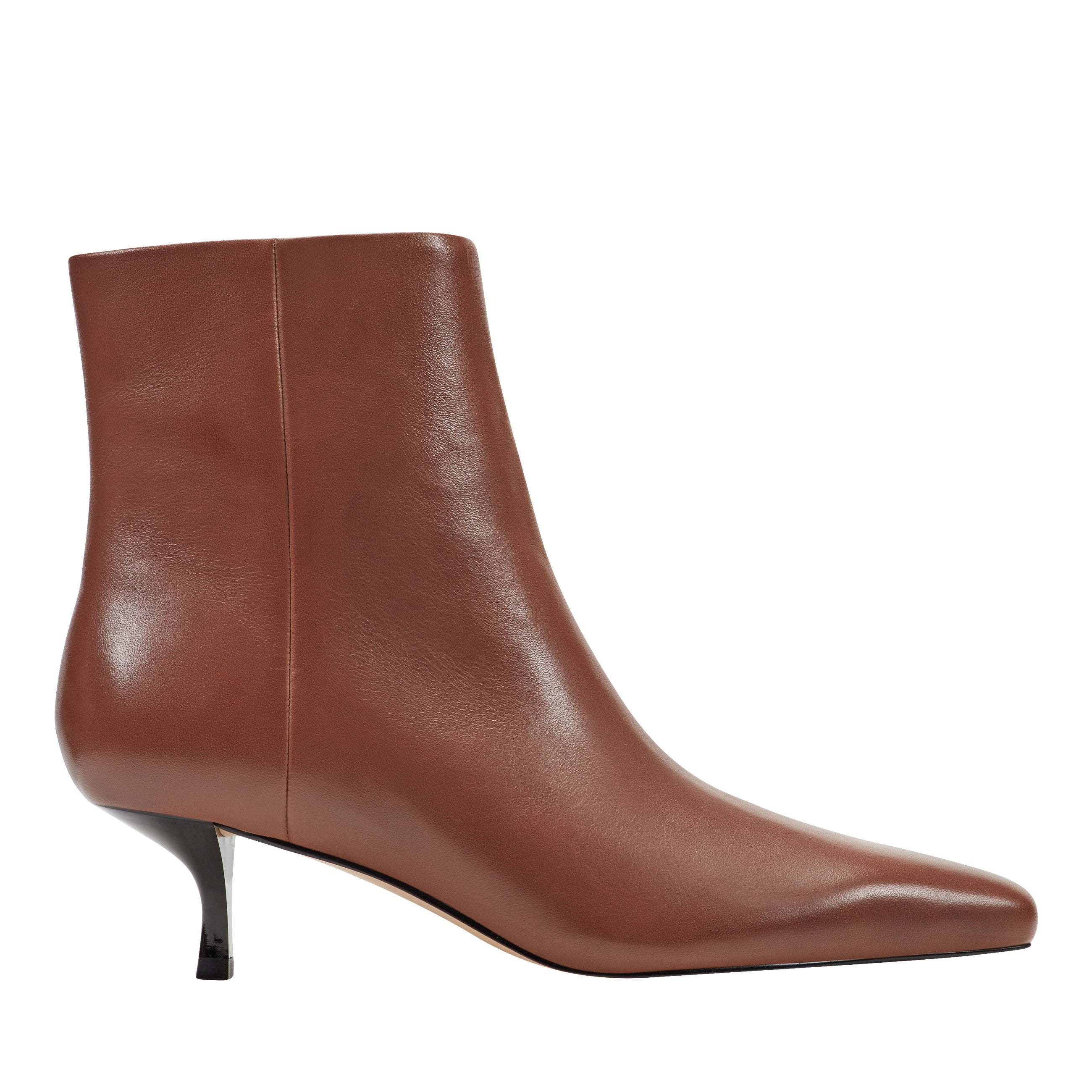 Kiona Kitten Heel Ankle Bootie - Cognac Leather