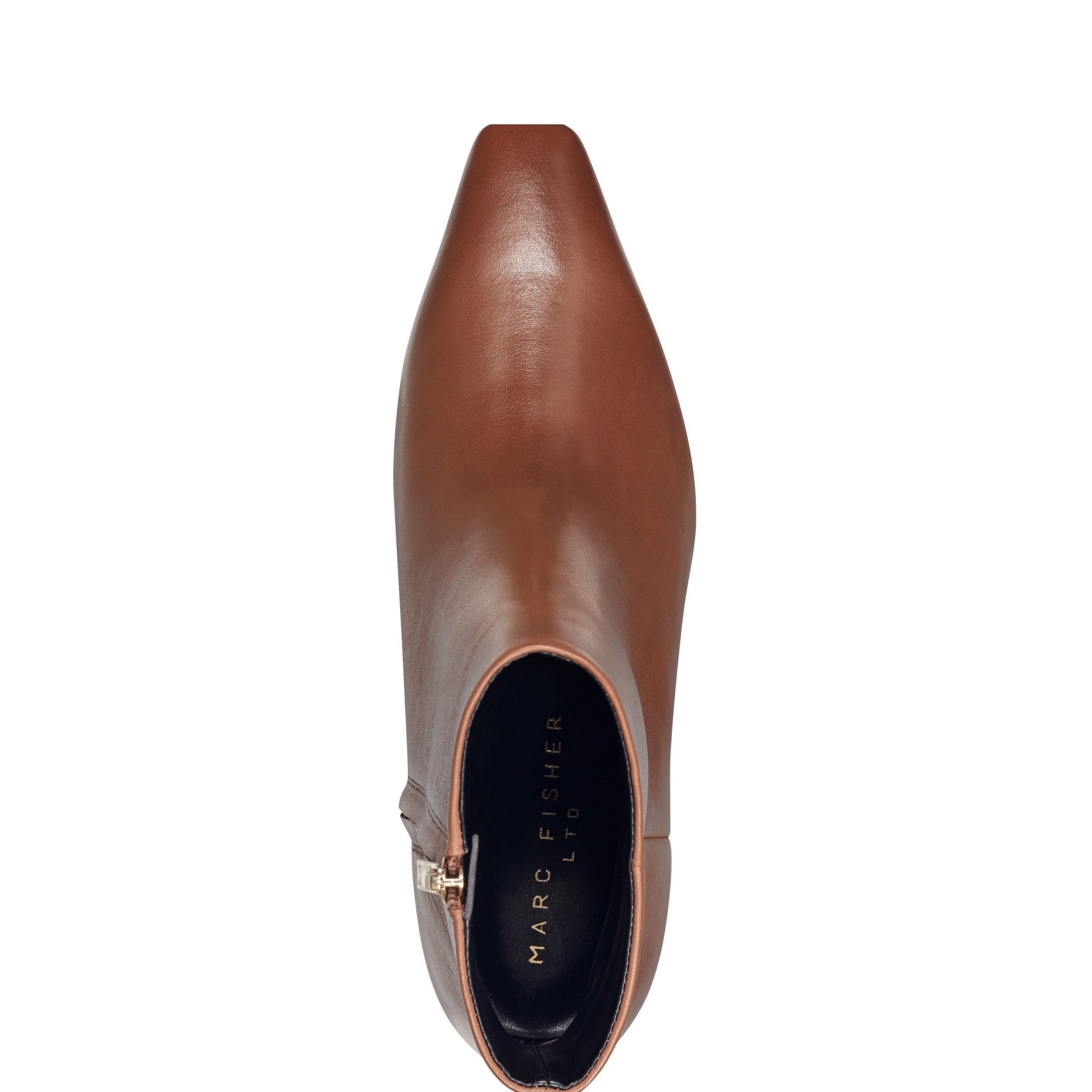 Kiona Kitten Heel Ankle Bootie - Cognac Leather
