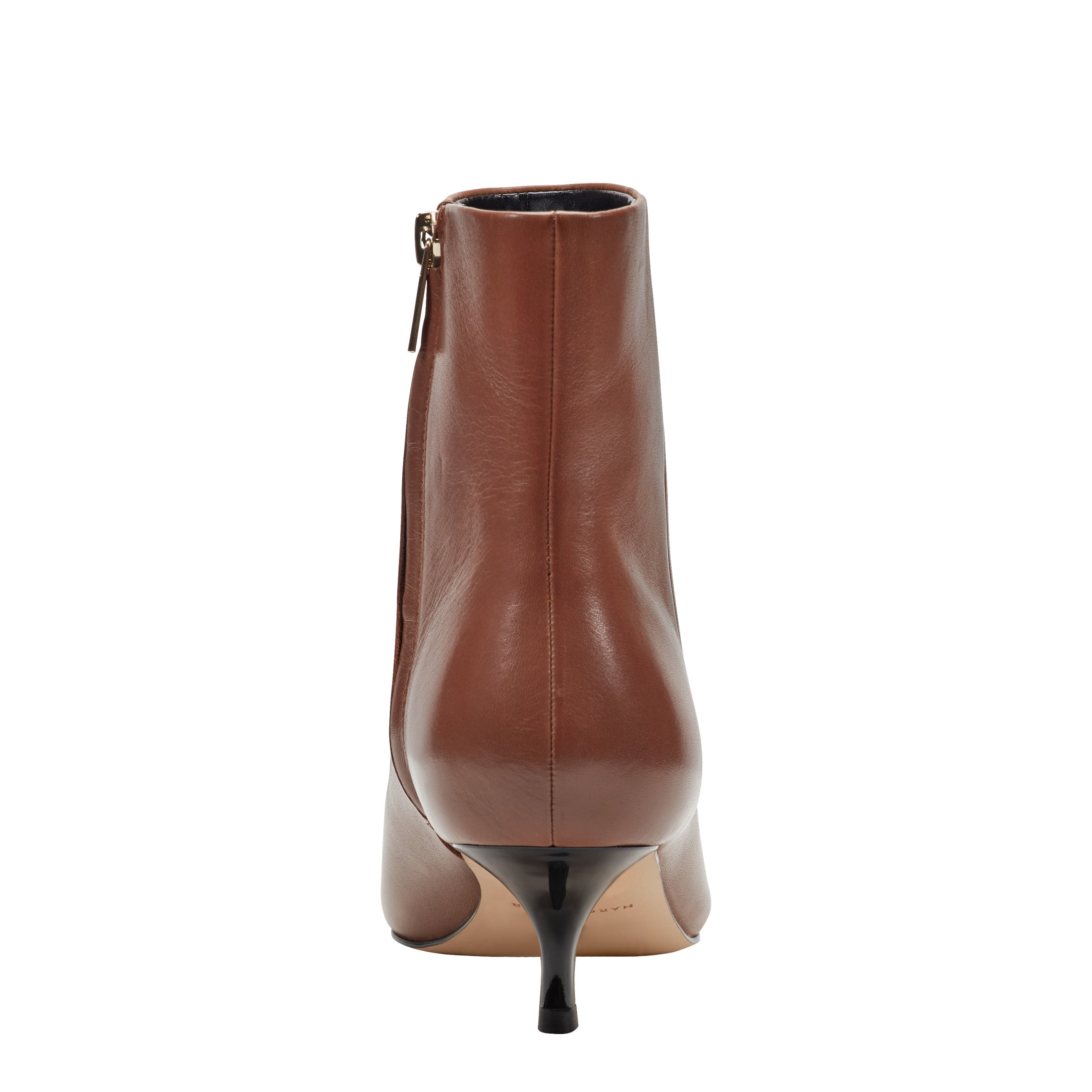 Kiona Kitten Heel Ankle Bootie - Cognac Leather