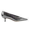 Cecile Kitten Heel Pump - Silver Leather