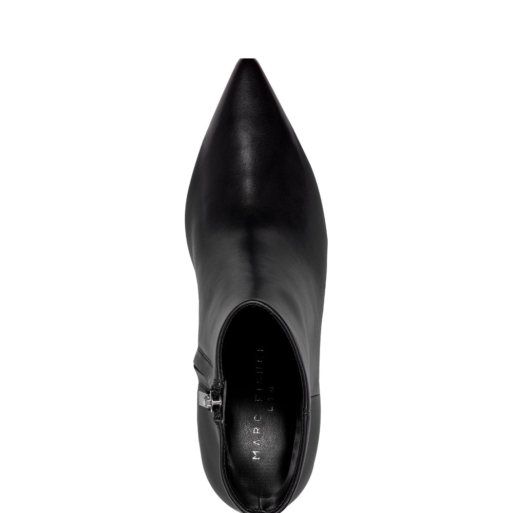 Alfie Block Heel Ankle Bootie - Black Leather