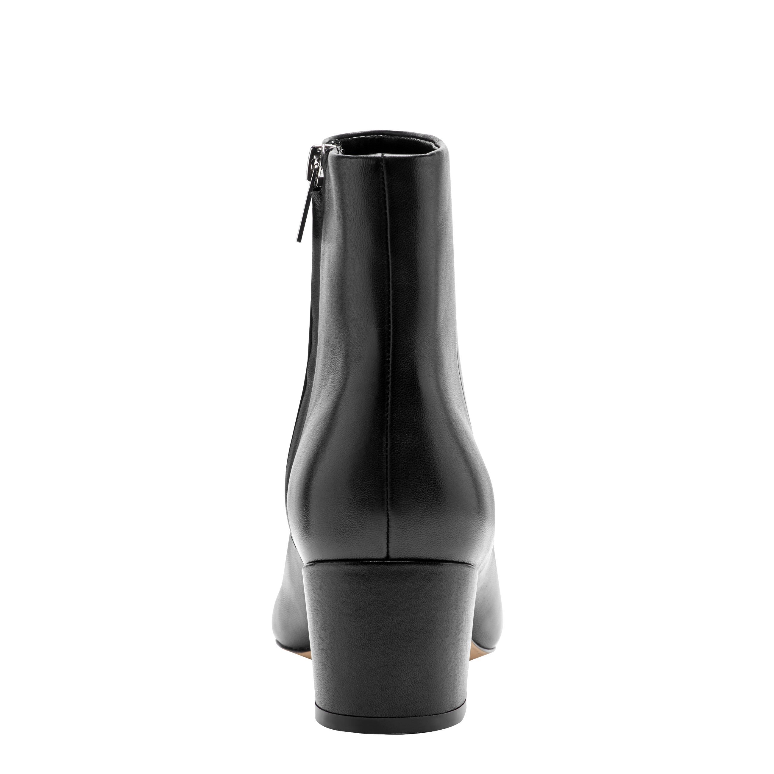 Alfie Block Heel Ankle Bootie - Black Leather