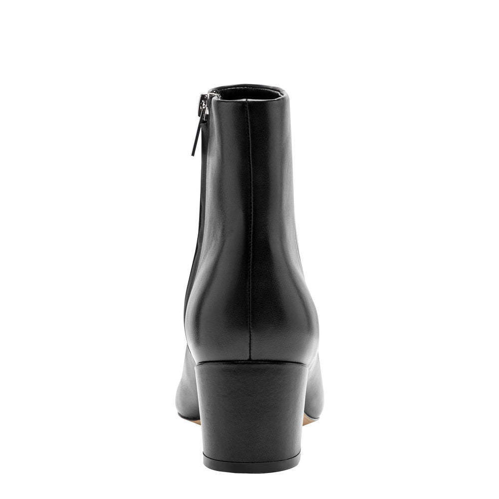 Alfie Block Heel Ankle Bootie - Black Leather