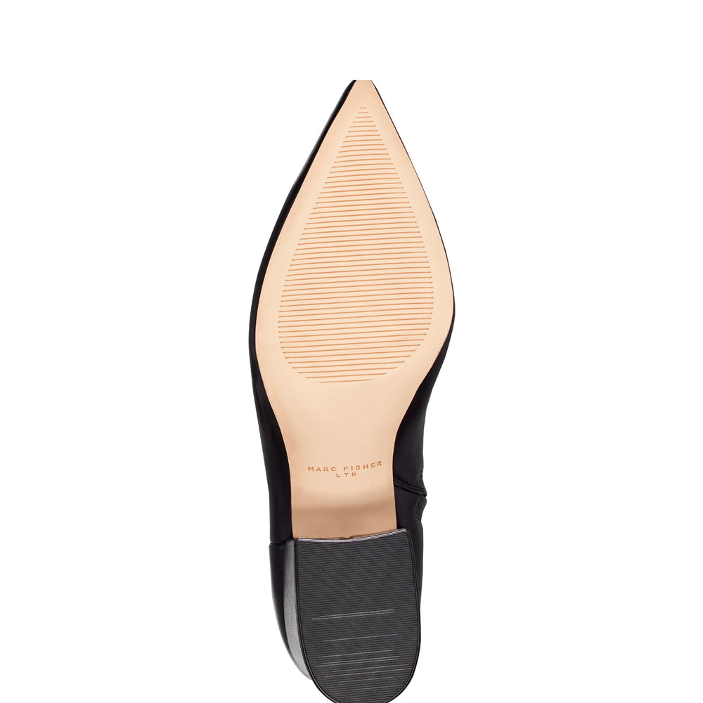 Alfie Block Heel Ankle Bootie - Black Leather