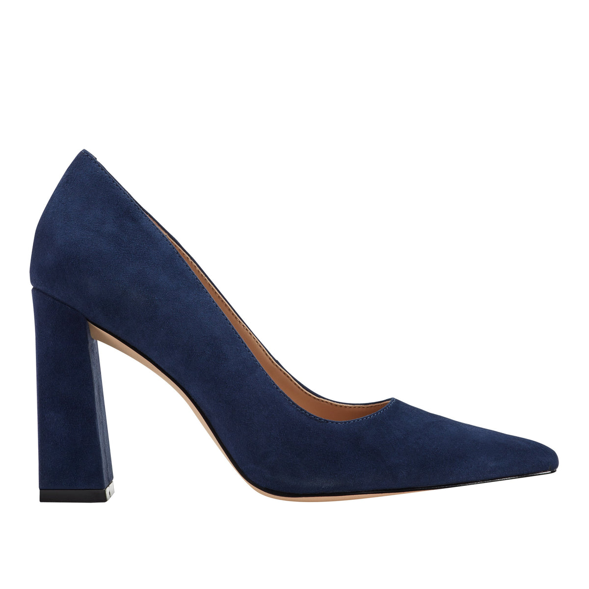 Minny Block Heel Pump - Navy Suede