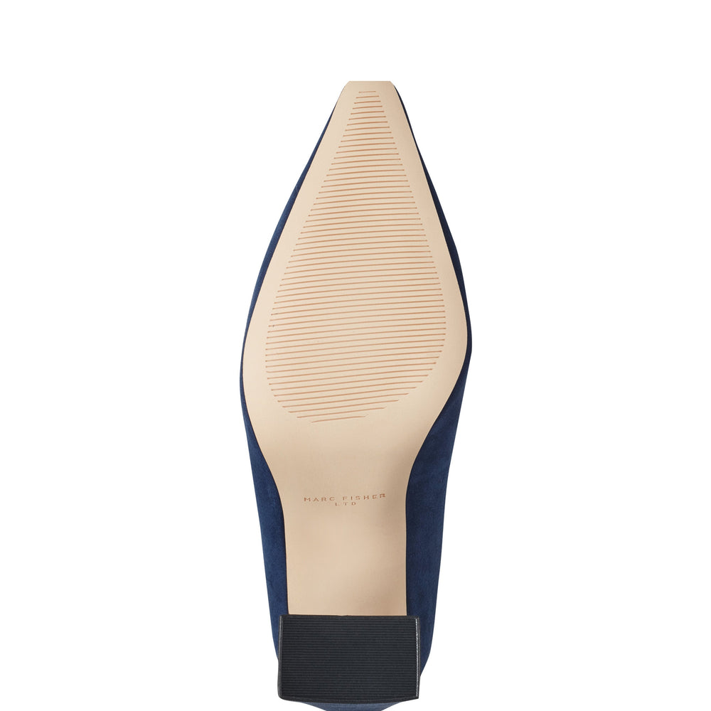 Minny Block Heel Pump - Navy Suede