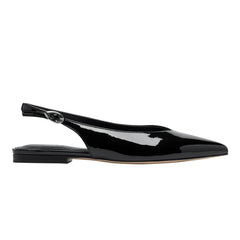Gabra Slingback Flat - Black Patent Leather