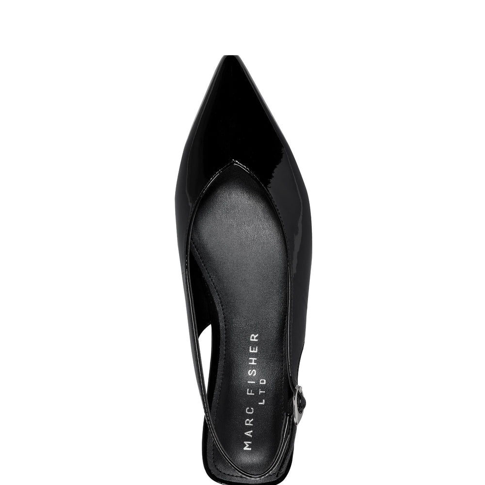 Gabra Slingback Flat - Black Patent Leather