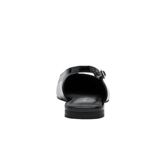 Gabra Slingback Flat - Black Patent Leather