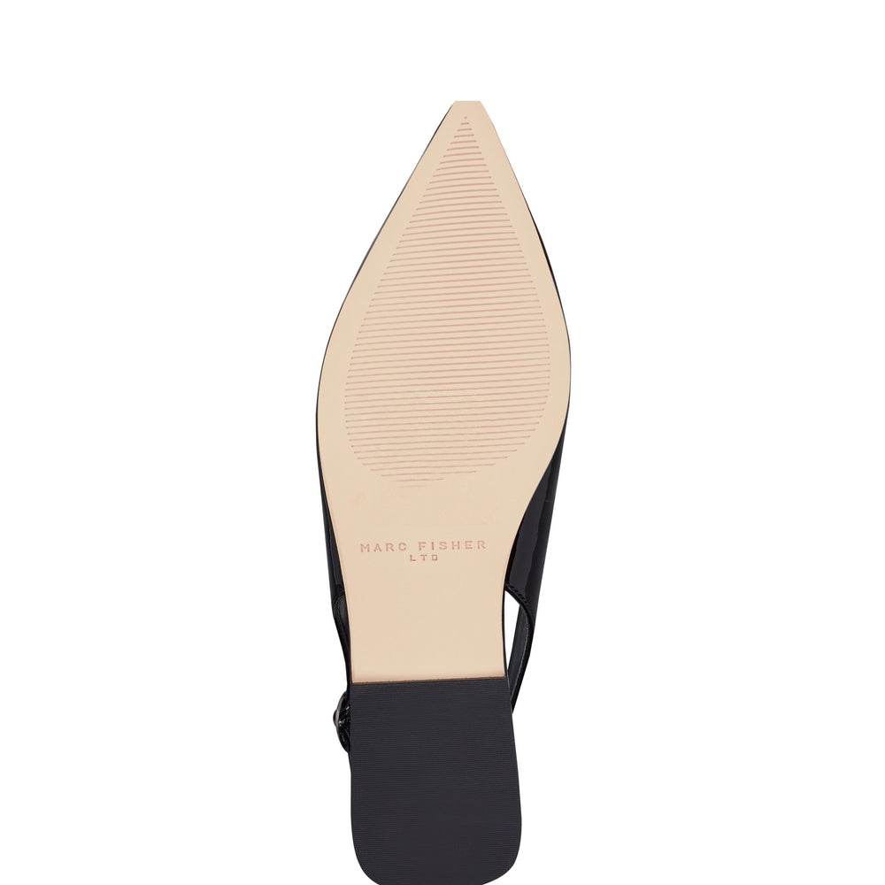 Gabra Slingback Flat - Black Patent Leather