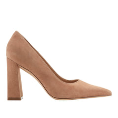 Minny Block Heel Pump - Medium Natural Suede