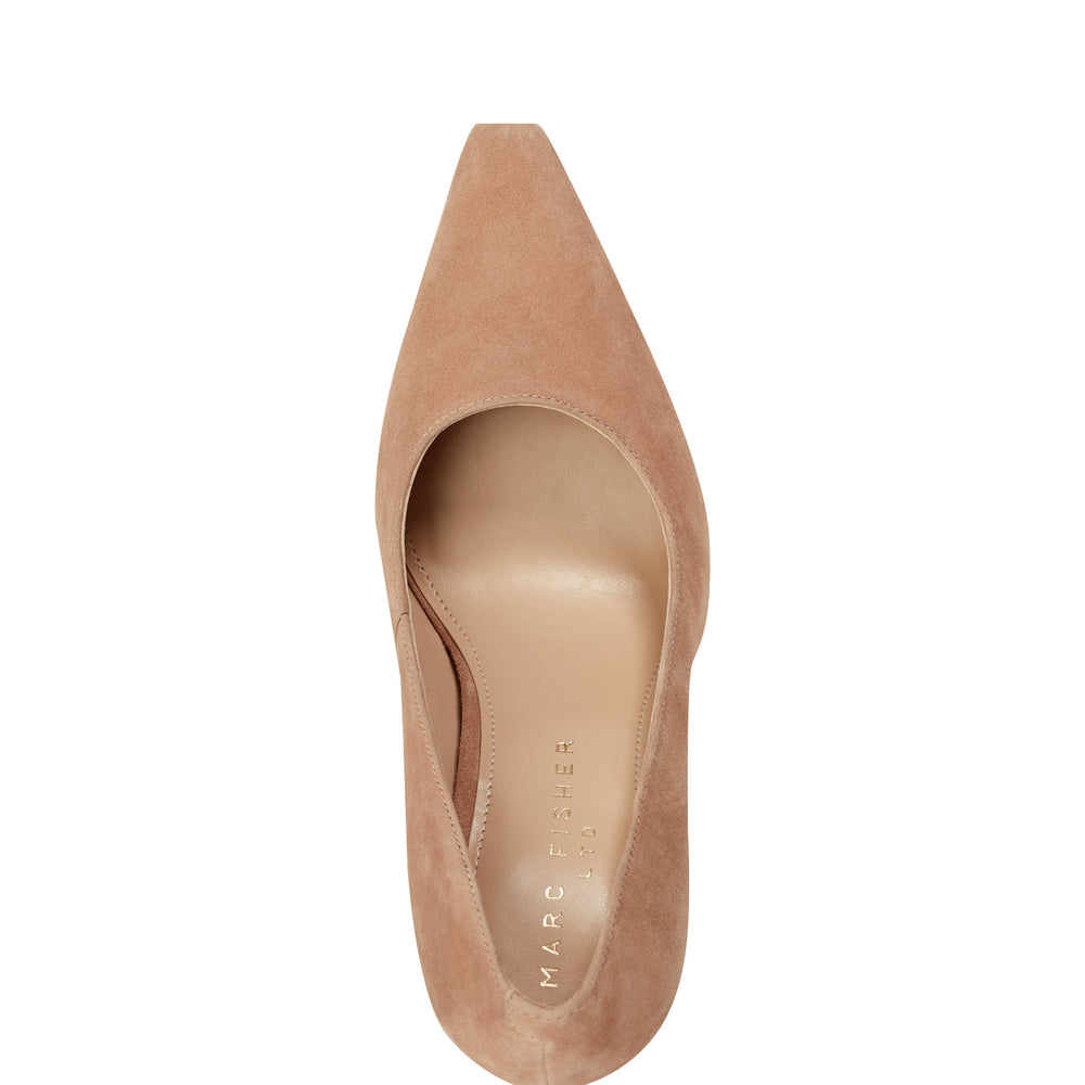 Minny Block Heel Pump - Medium Natural Suede