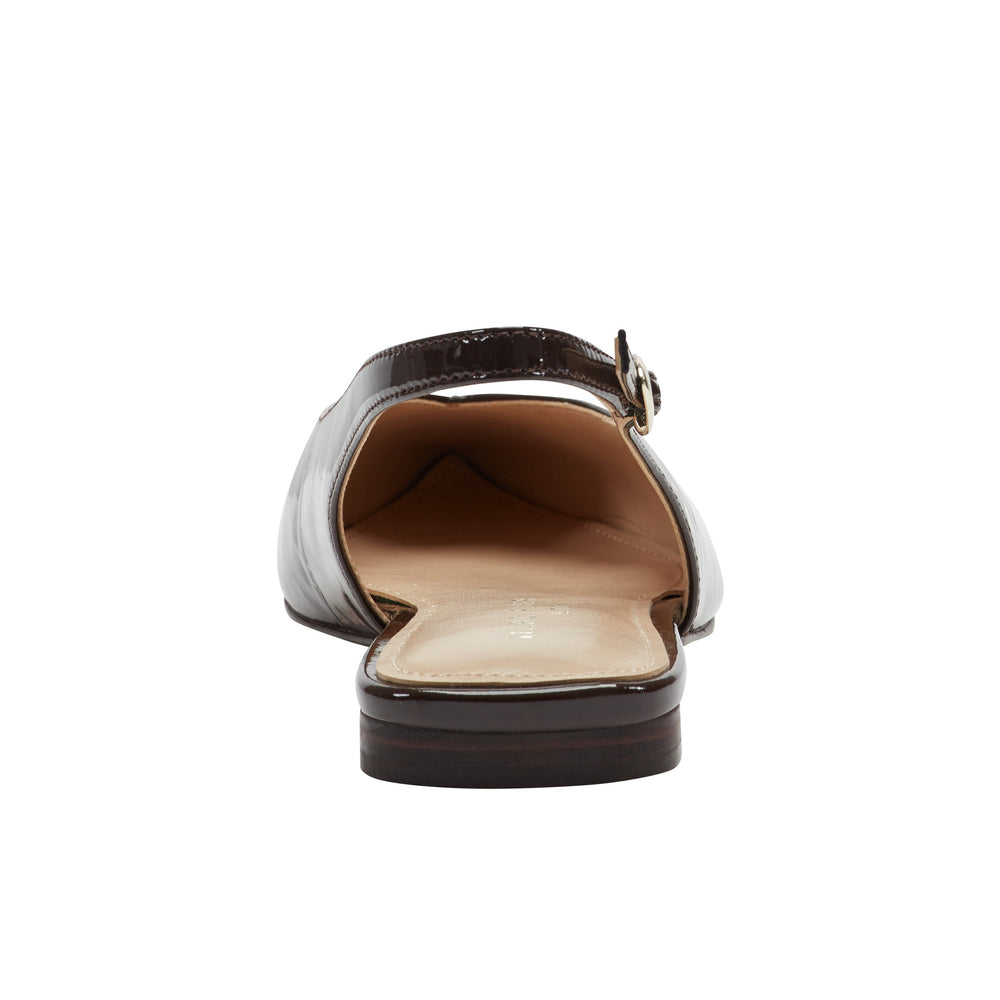 Gabra Slingback Flat - Brown Patent Leather