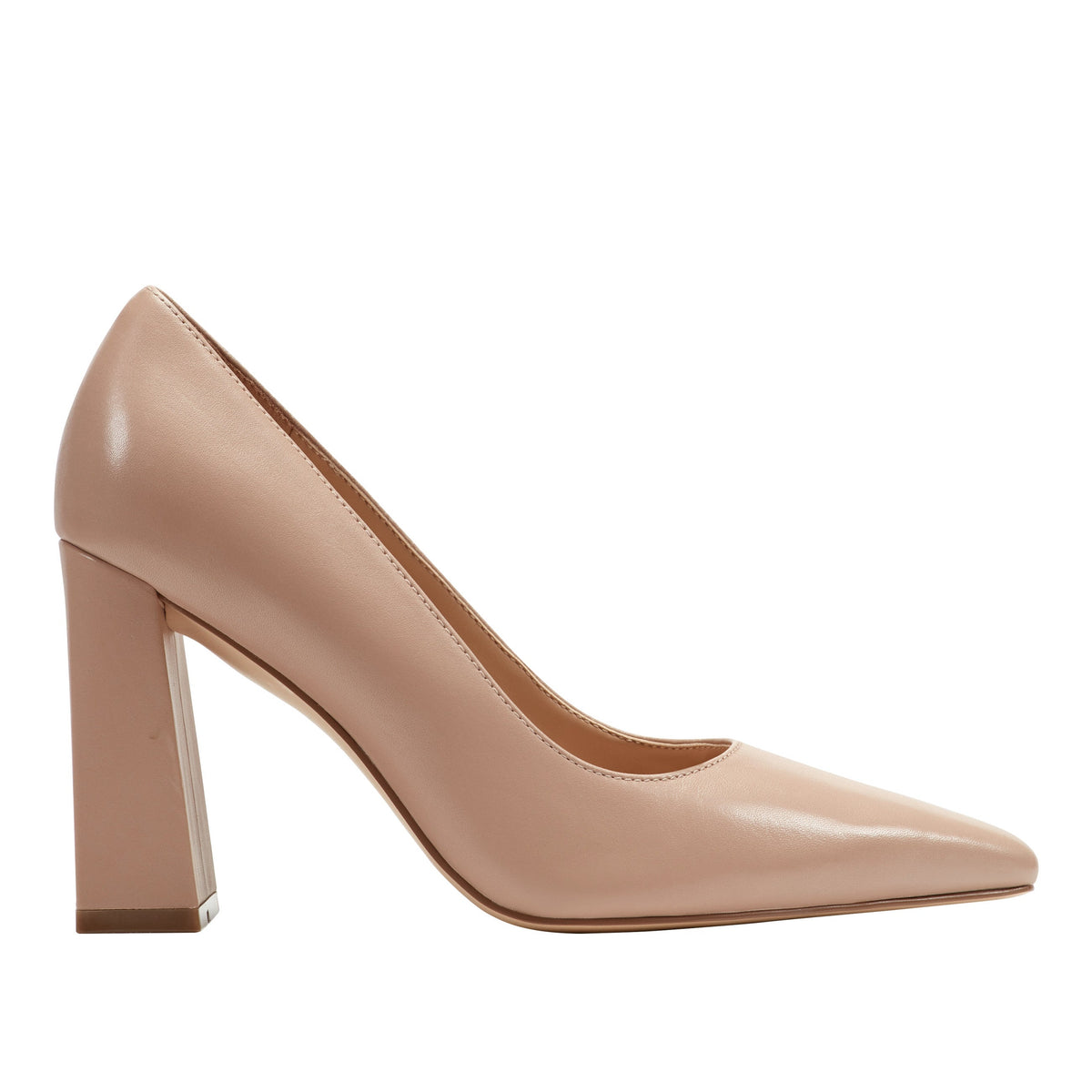 Minny Block Heel Pump - Natural Patent