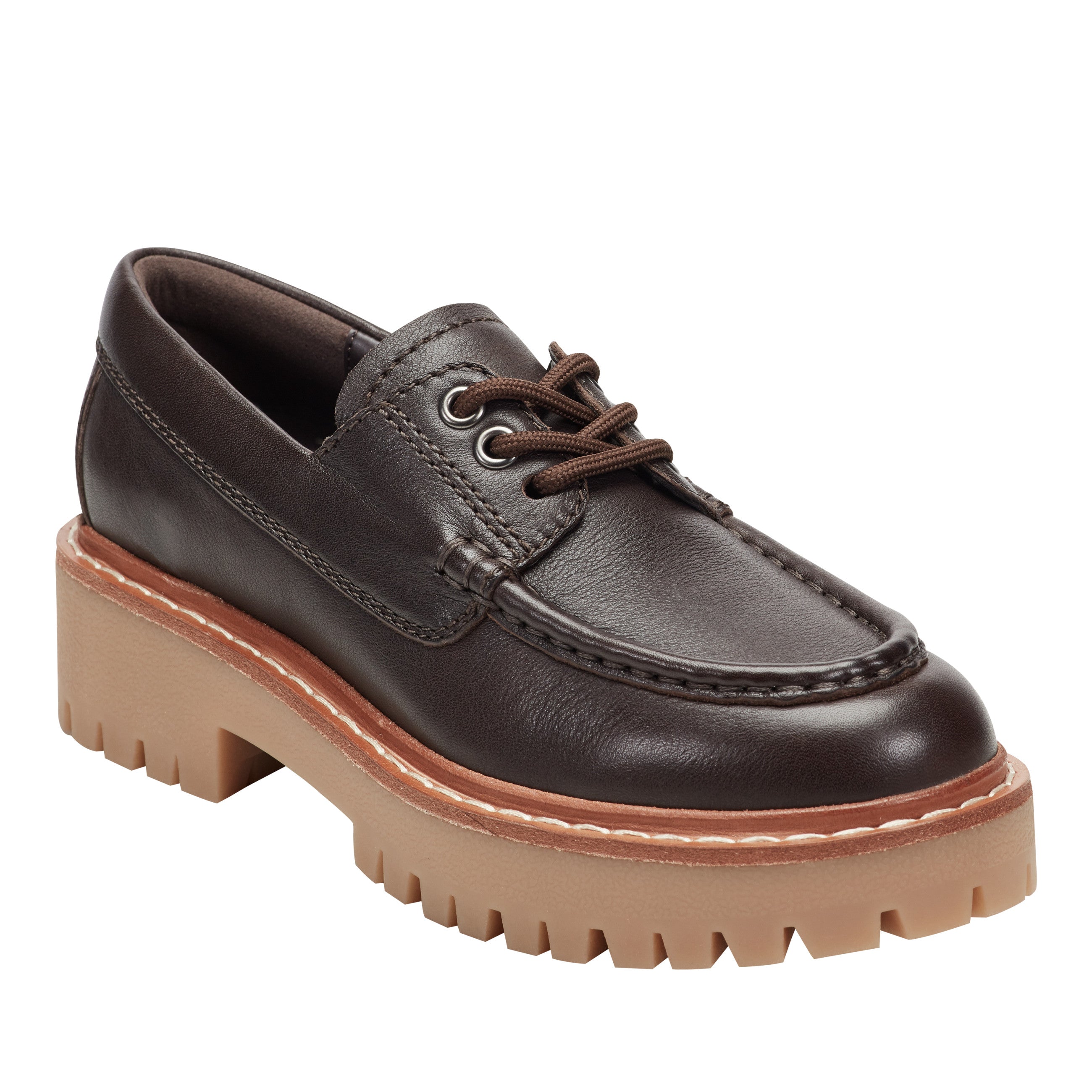 Nerida Lug Sole Loafer - Dark Brown Leather