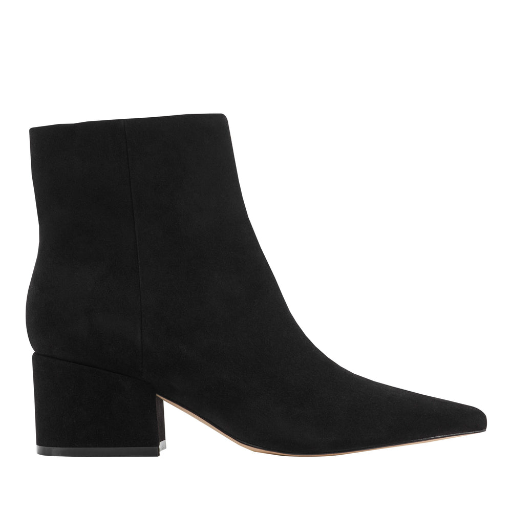 Alfie Block Heel Ankle Bootie - Black Suede