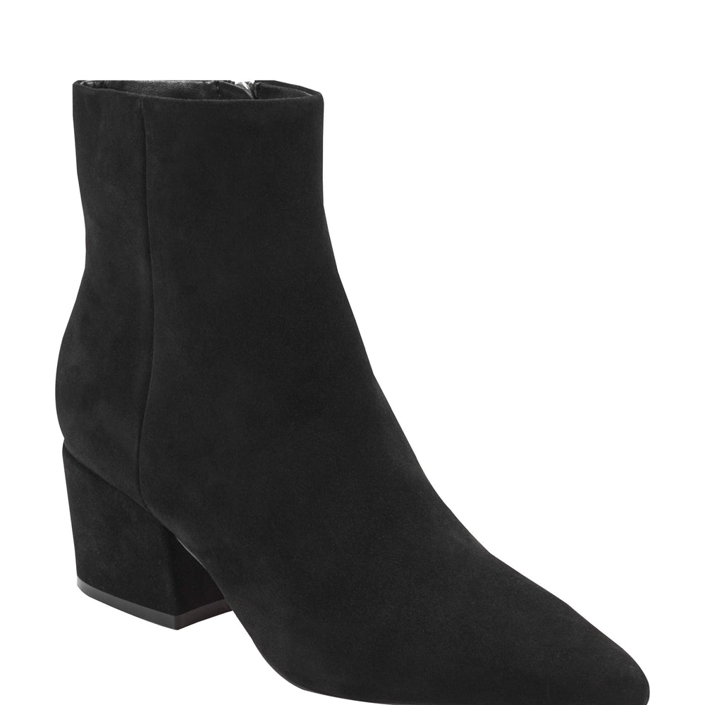 Alfie Block Heel Ankle Bootie - Black Suede