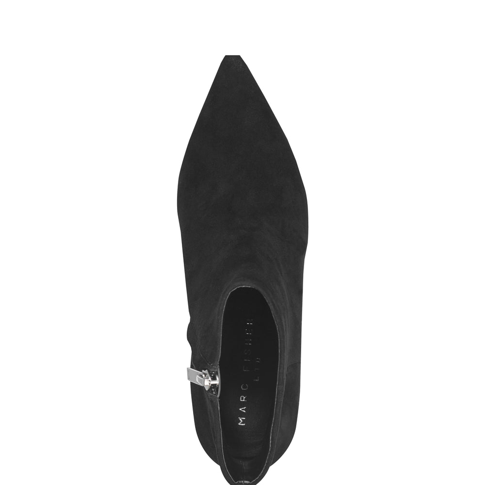 Alfie Block Heel Ankle Bootie - Black Suede