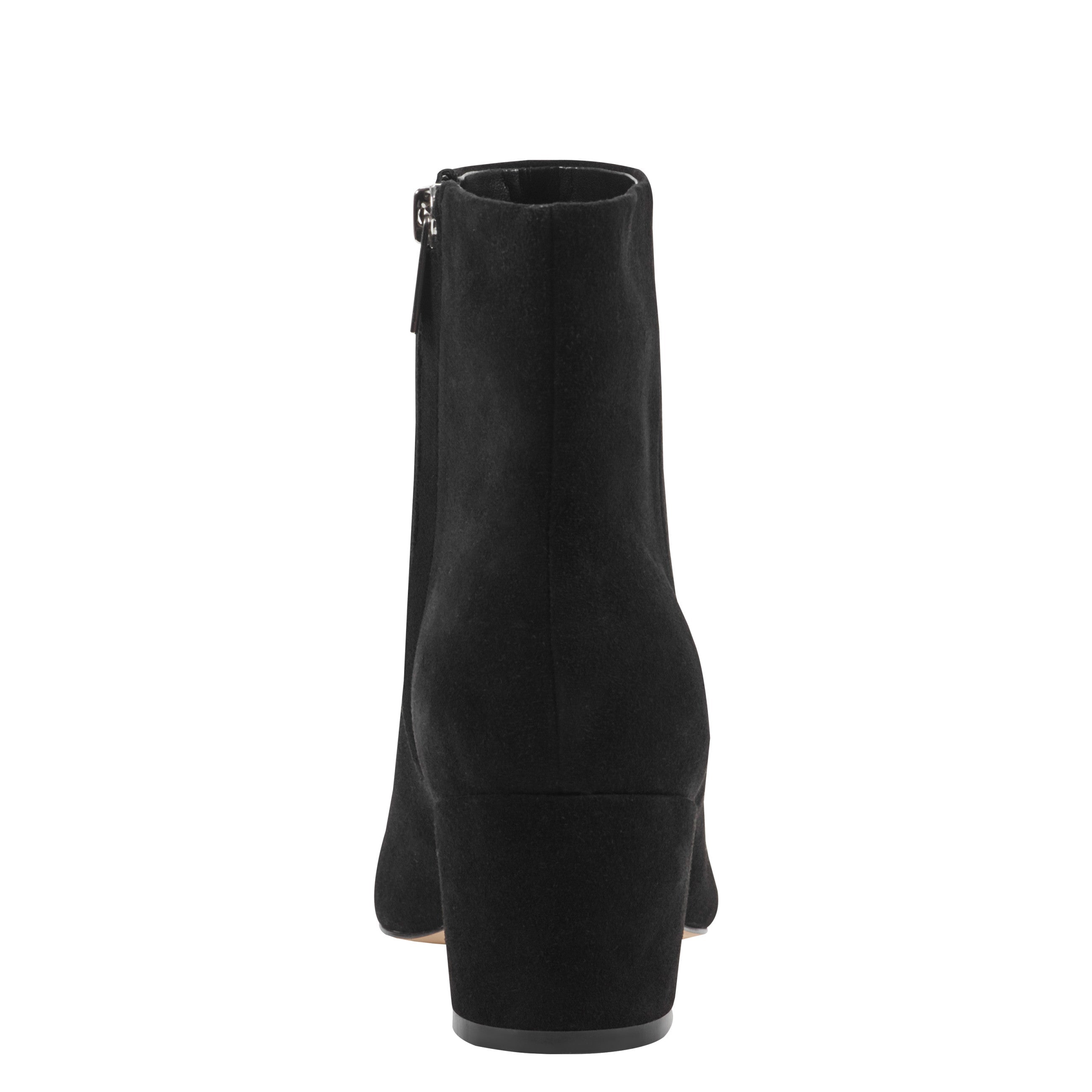 Alfie Block Heel Ankle Bootie - Black Suede