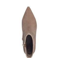 Alfie Block Heel Ankle Bootie - Taupe Suede