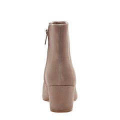 Alfie Block Heel Ankle Bootie - Taupe Suede
