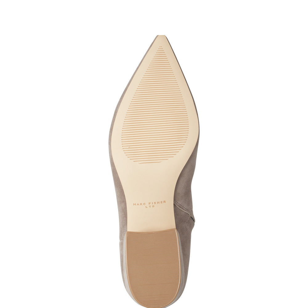 Alfie Block Heel Ankle Bootie - Taupe Suede