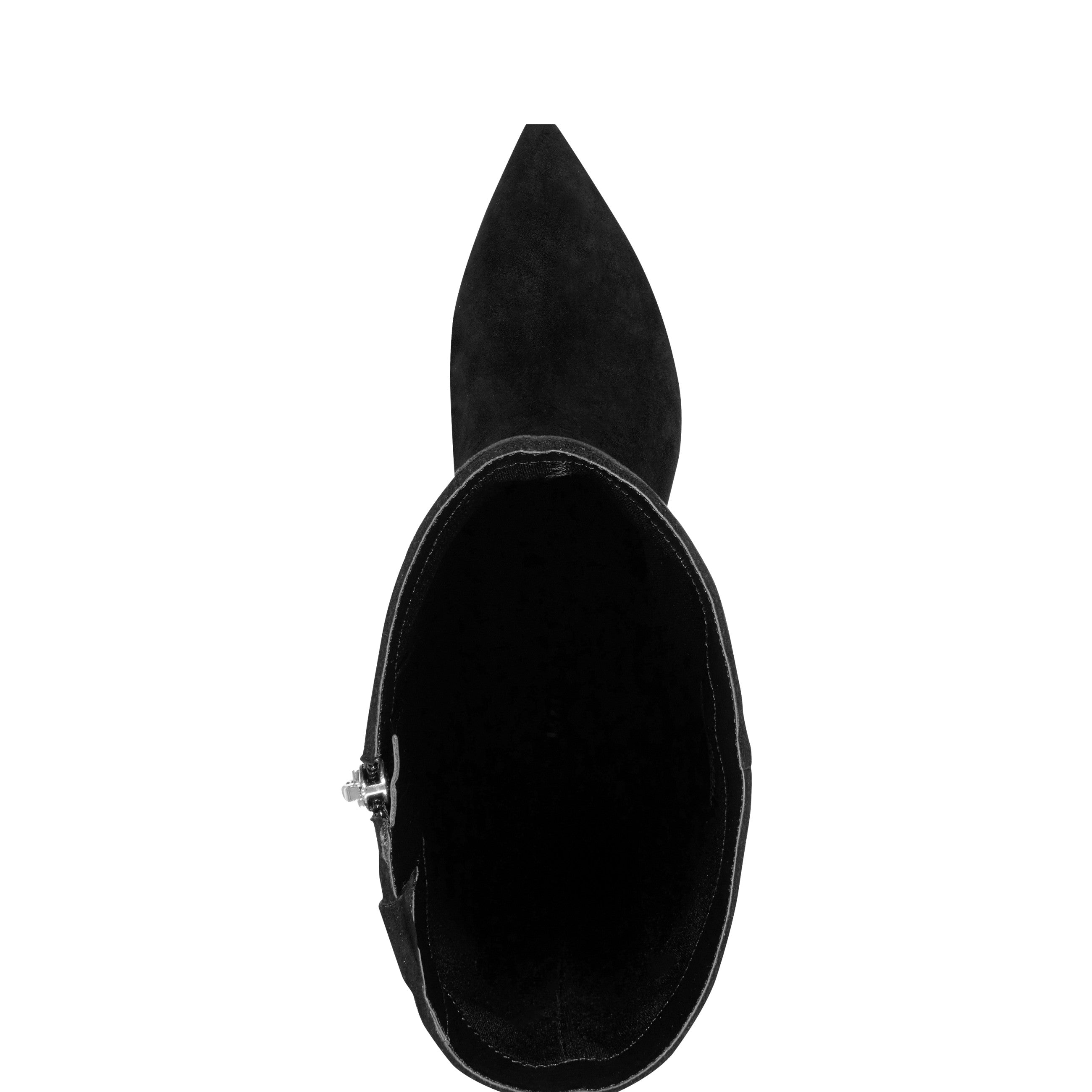 Lucinda Kitten Heel Boot - Black Suede