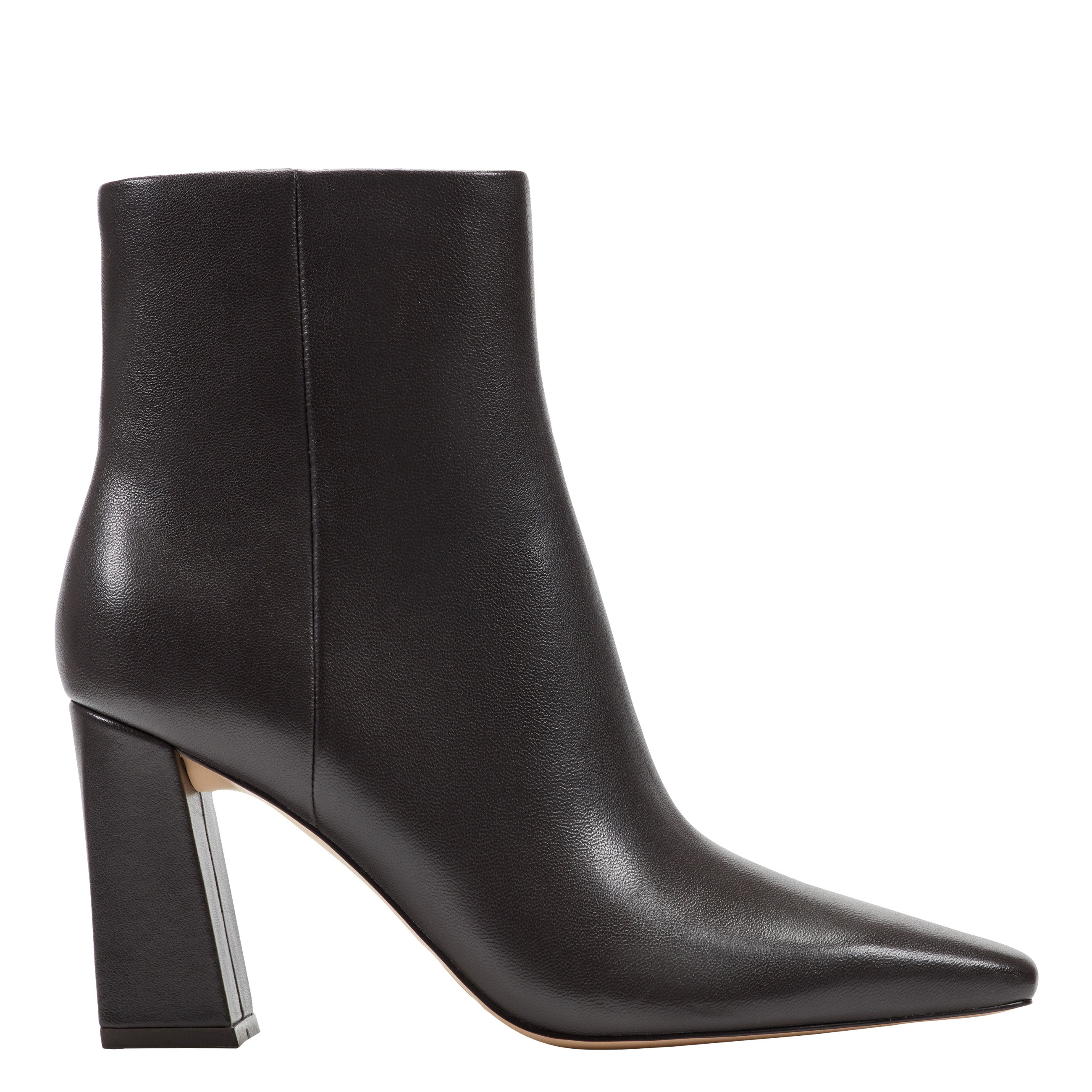 Novella Block Heel Ankle Bootie - Dark Brown Leather