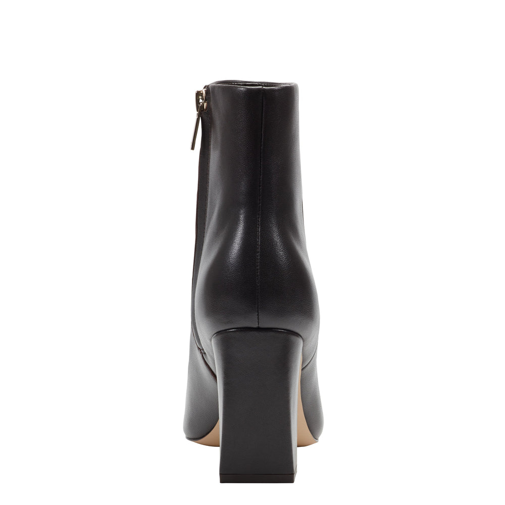 Novella Block Heel Ankle Bootie - Dark Brown Leather